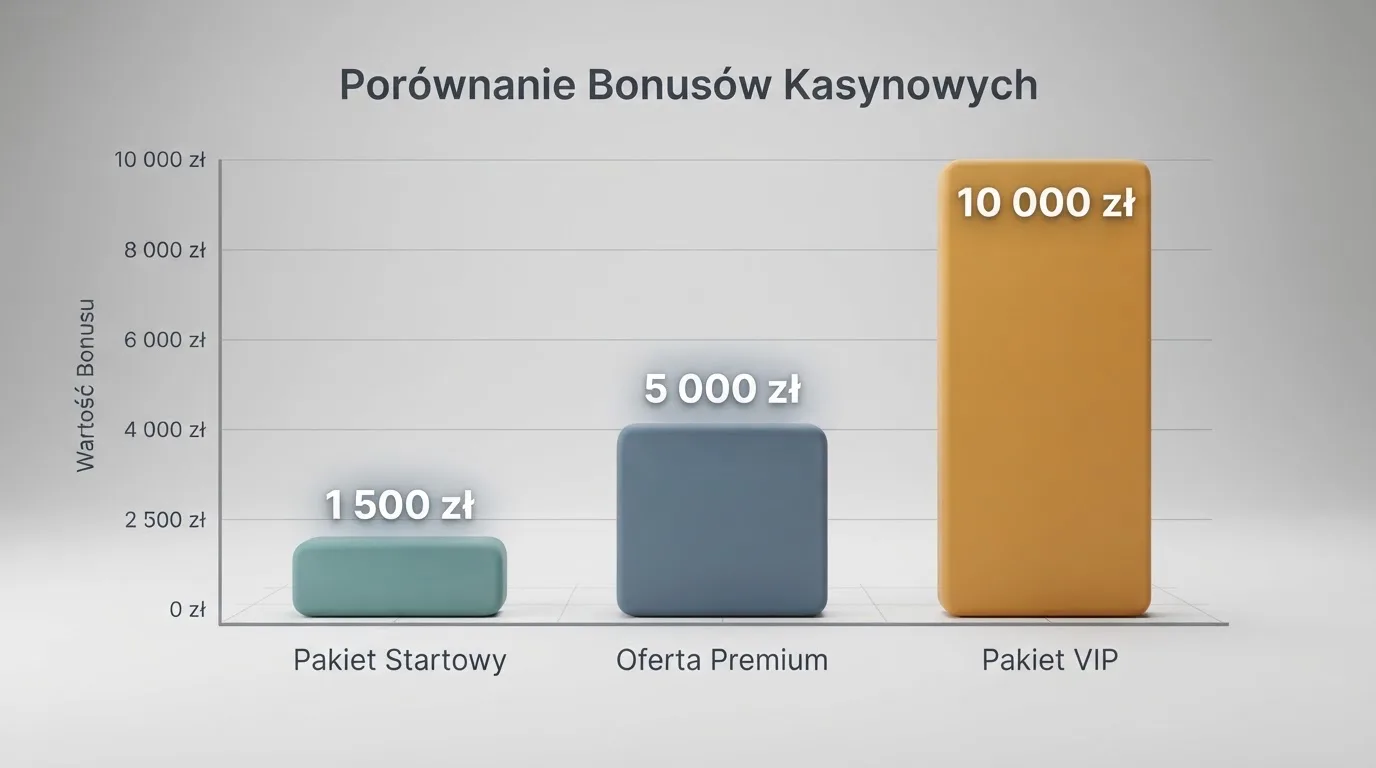 Widok z góry na laptop z otwartą tabelą porównawczą ofert powitalnych kilku serwisów kasynowych